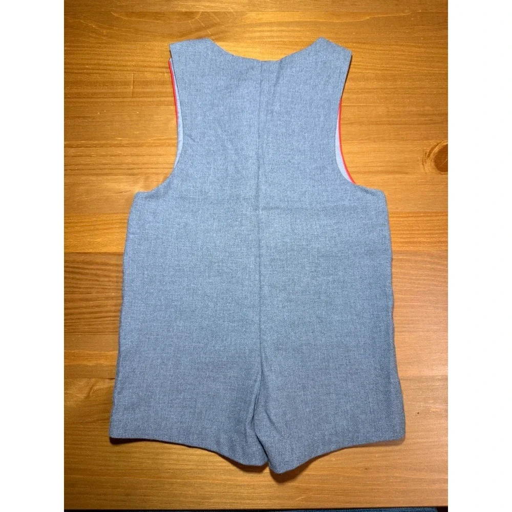 Vintage Goodlad Toddler Boys 3T Gray & Red Shortalls USA - Picture 3 of 7